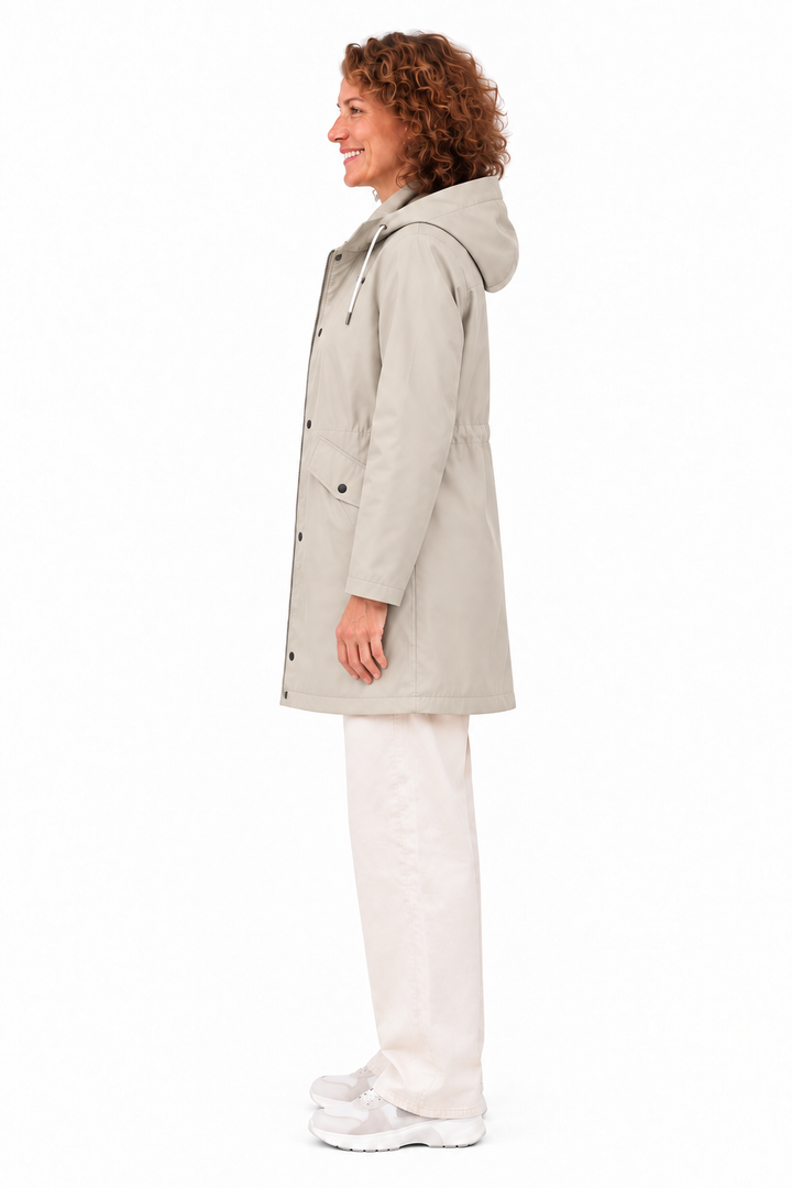 Mila – Lange Jas met Capuchon en Ritssluiting