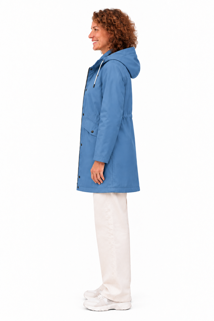 Mila – Lange Jas met Capuchon en Ritssluiting