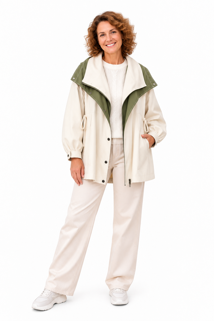 Noor – Elegante Oversized Jas met Contrasterende Revers