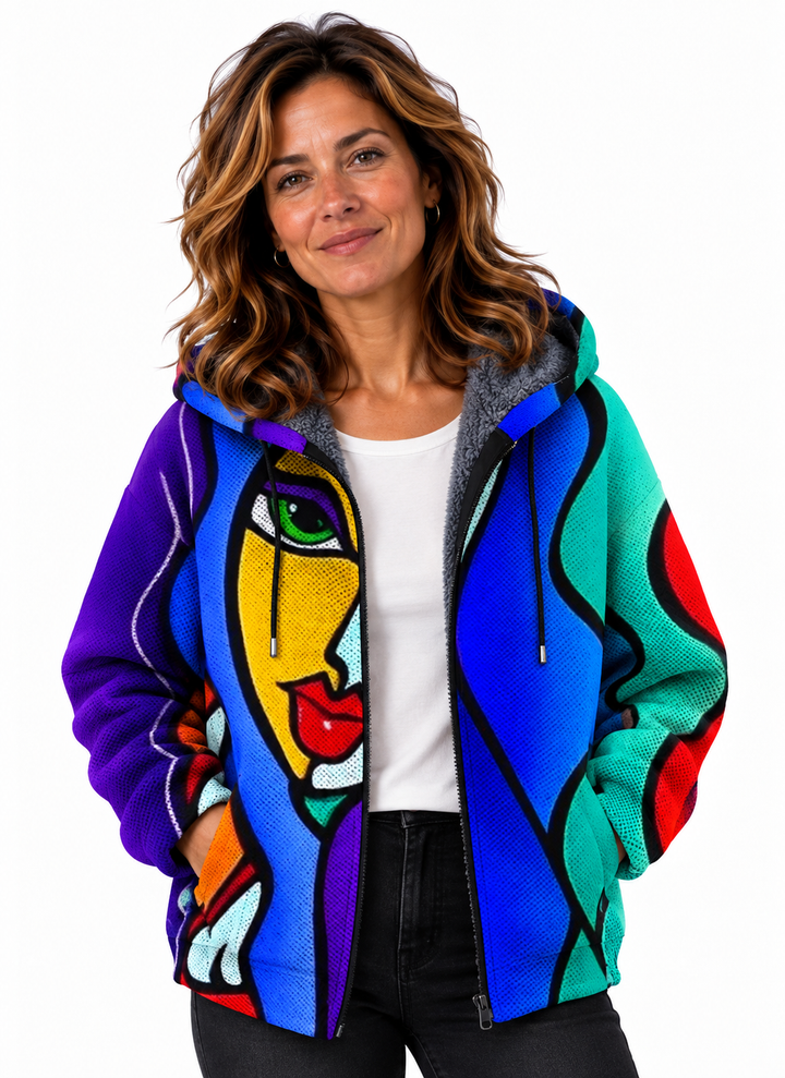 Noor – Artistiek Vest met Capuchon en Ritssluiting