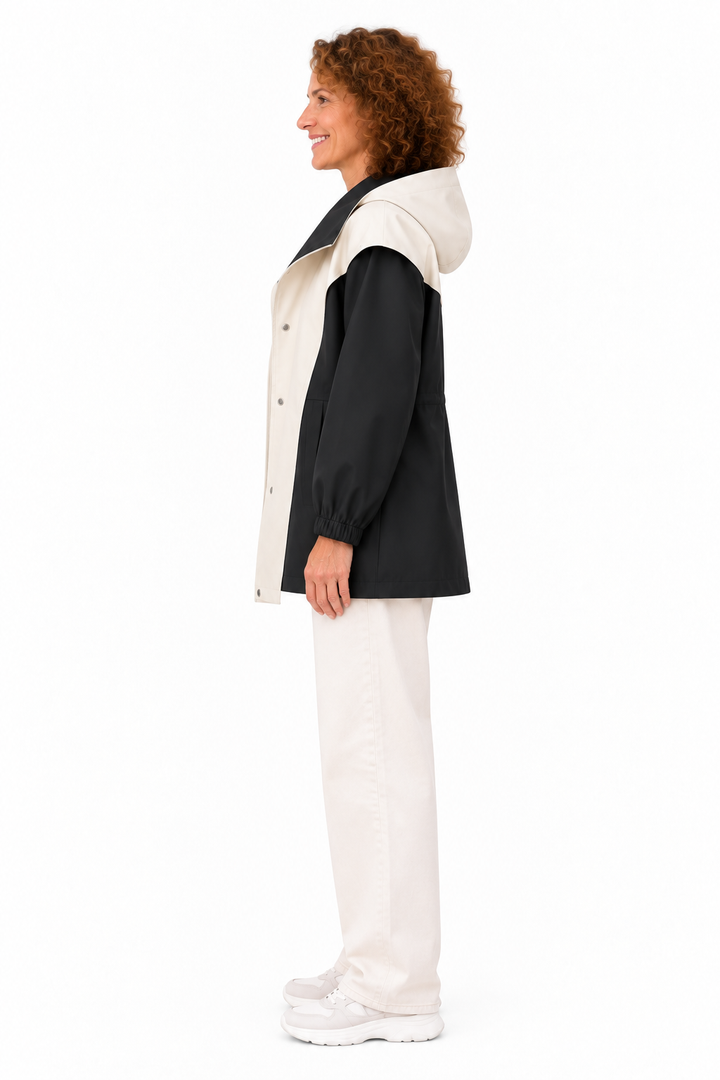 Noor – Elegante Oversized Jas met Contrasterende Revers