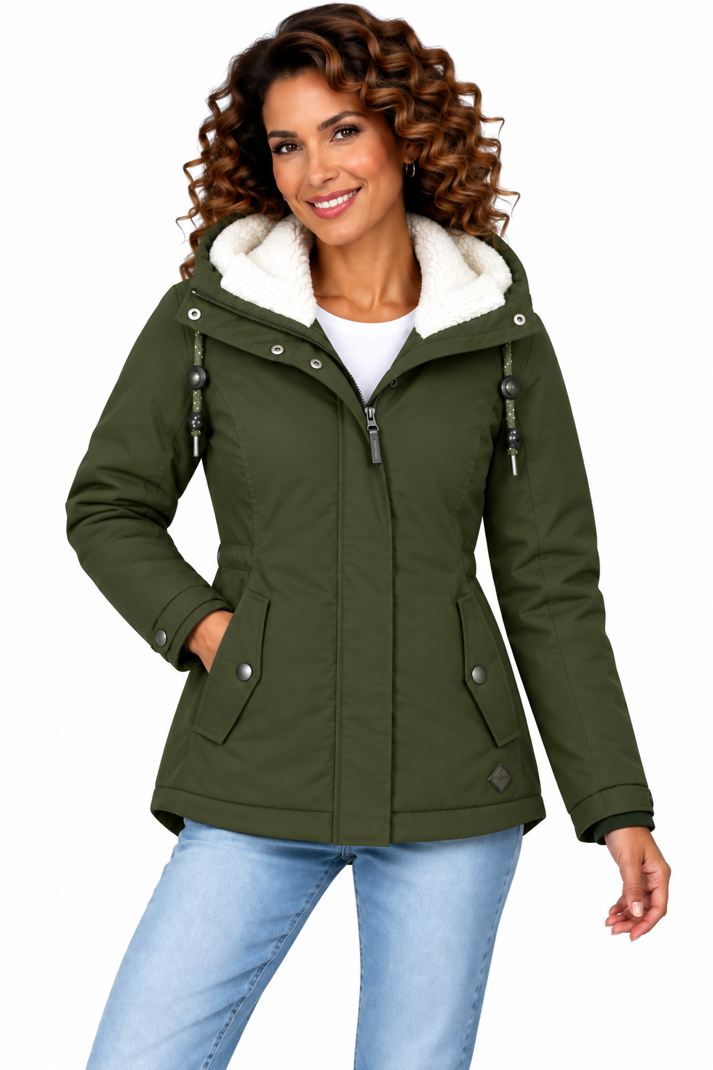 Sophie – Warme Parka met Capuchon en Teddyvoering