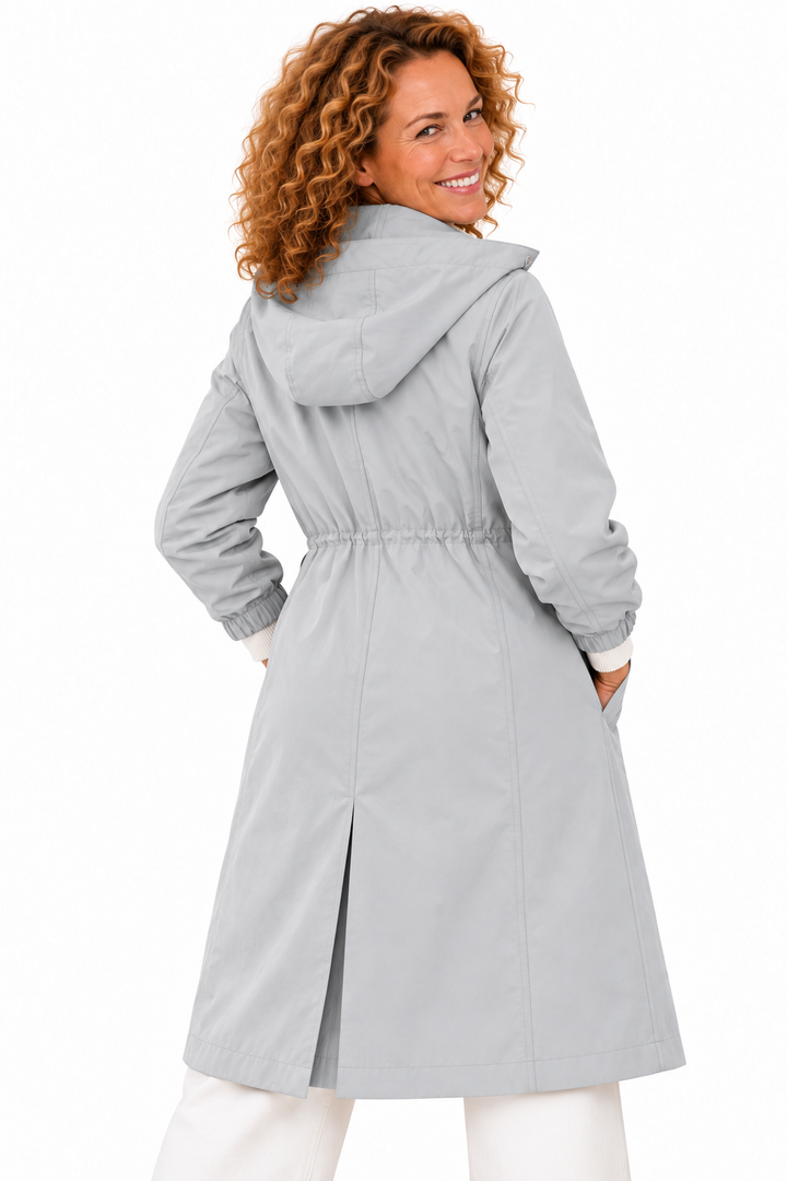 Emma – Lange Jas met Capuchon en Knopen