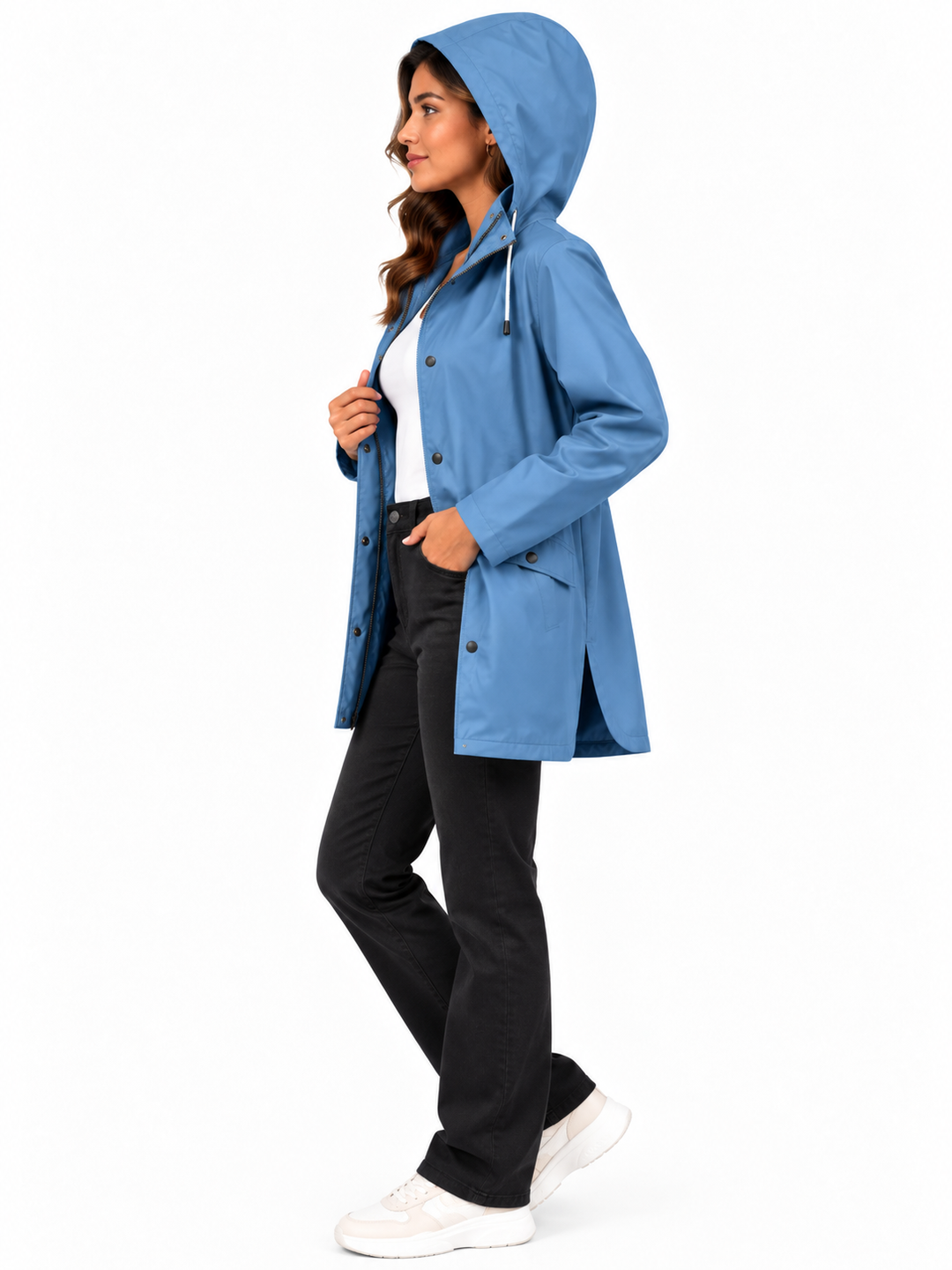 Mila – Lange Jas met Capuchon en Ritssluiting