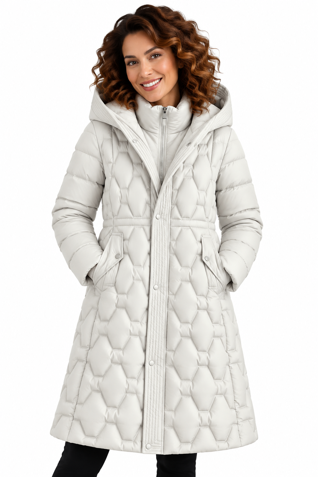 Sophie – Lange Gewatteerde Winterjas met Capuchon