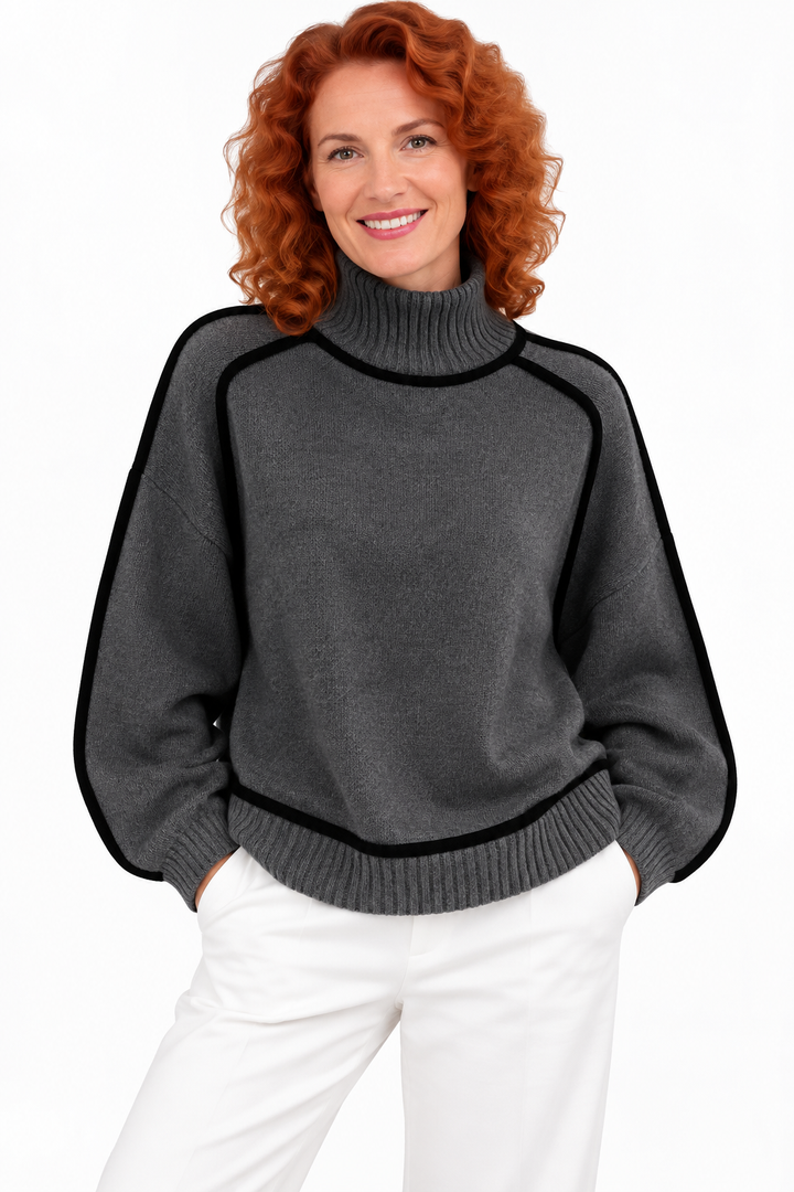 Lotte – Elegante Gebreide Trui met Opstaande Kraag
