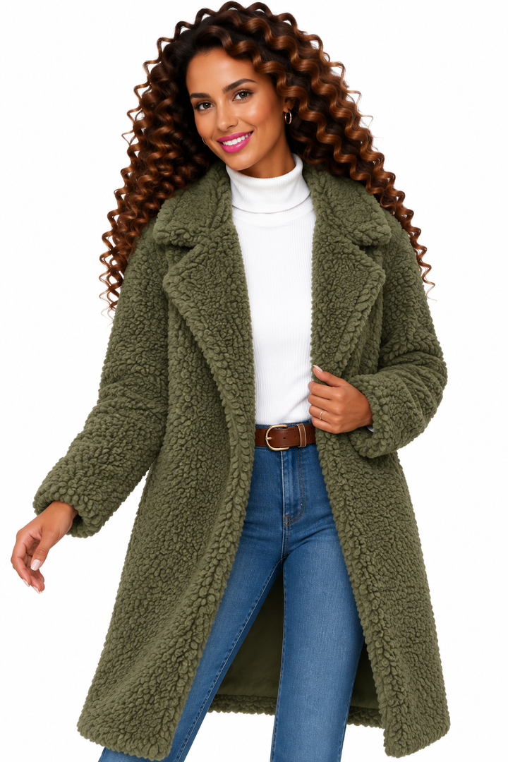Emma – Elegante Lange Teddymantel