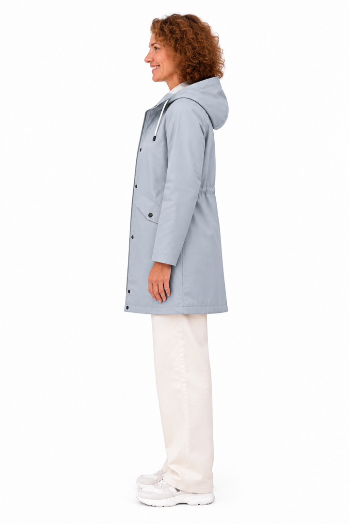 Mila – Lange Jas met Capuchon en Ritssluiting