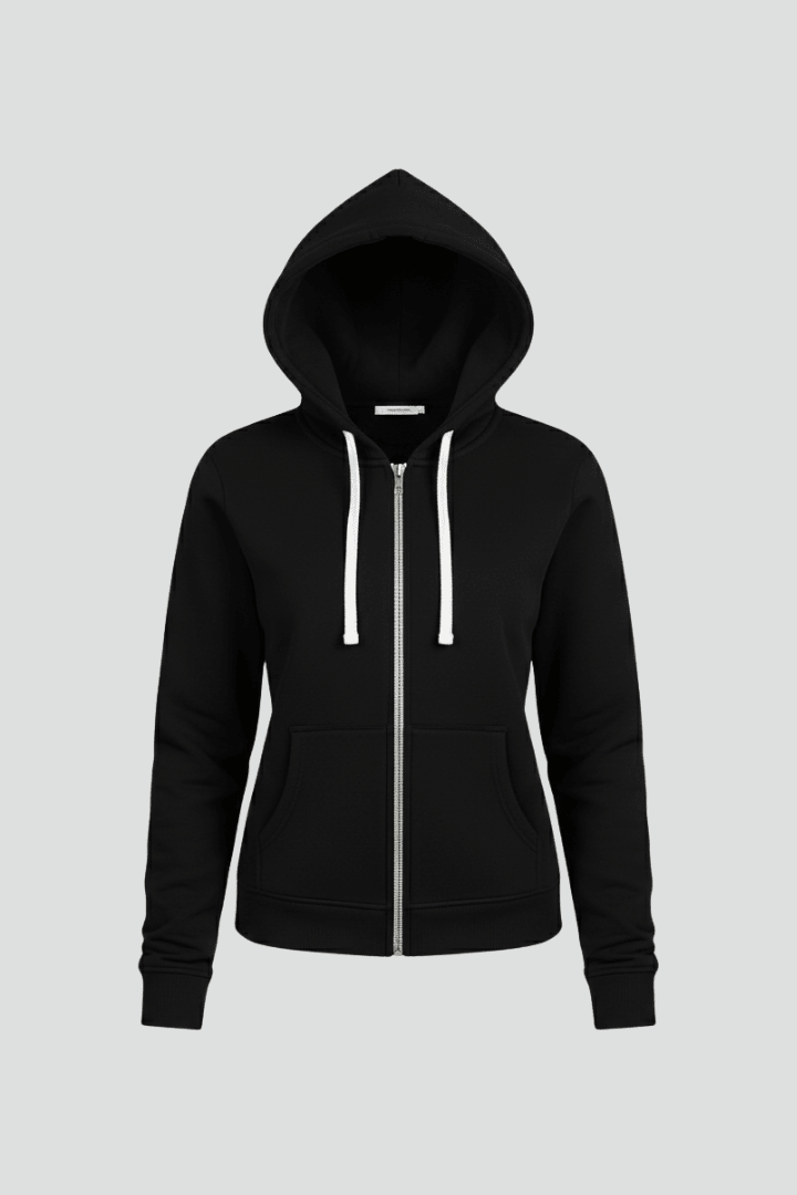 Hoodie Dames Relaxed Rits Trekkoord Kap – Casual | Miss Madera