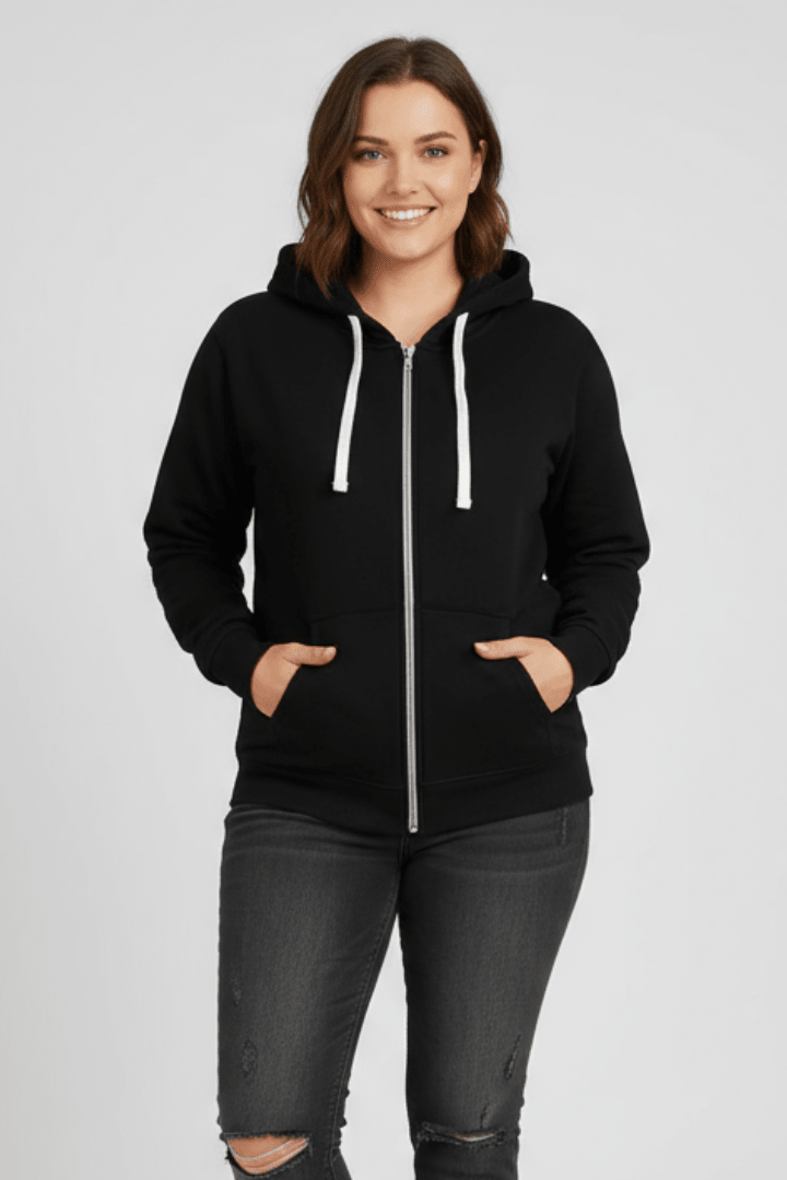 Hoodie Dames Relaxed Rits Trekkoord Kap – Casual | Miss Madera