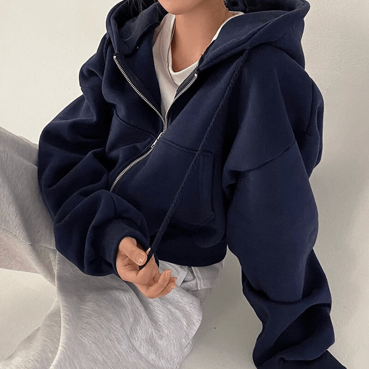 Hoodie Jurk Dames Oversized Capuchon Fleece – Casual | Miss Madera
