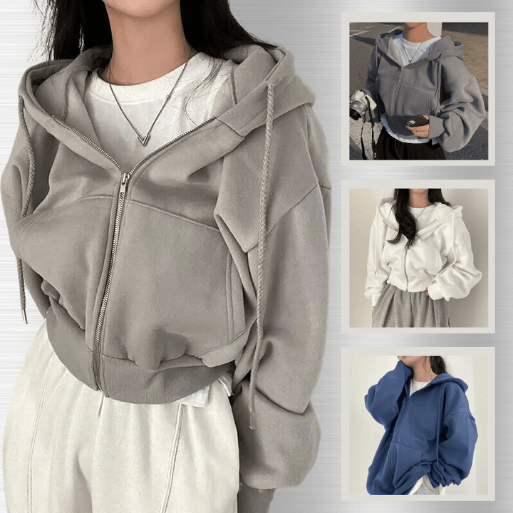 Hoodie Jurk Dames Oversized Capuchon Fleece – Casual | Miss Madera