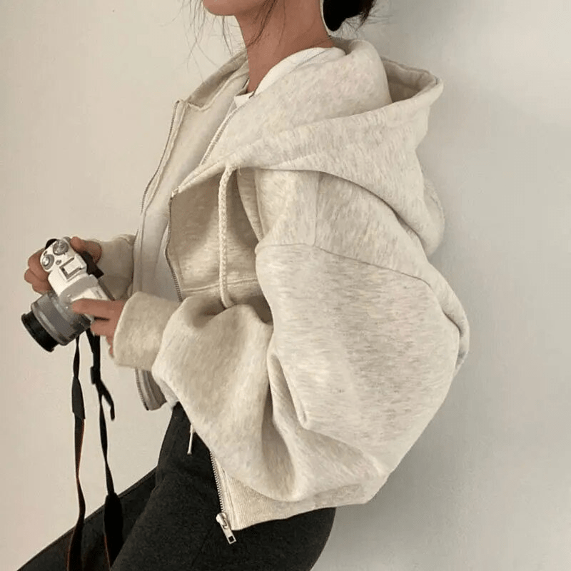 Hoodie Jurk Dames Oversized Capuchon Fleece – Casual | Miss Madera