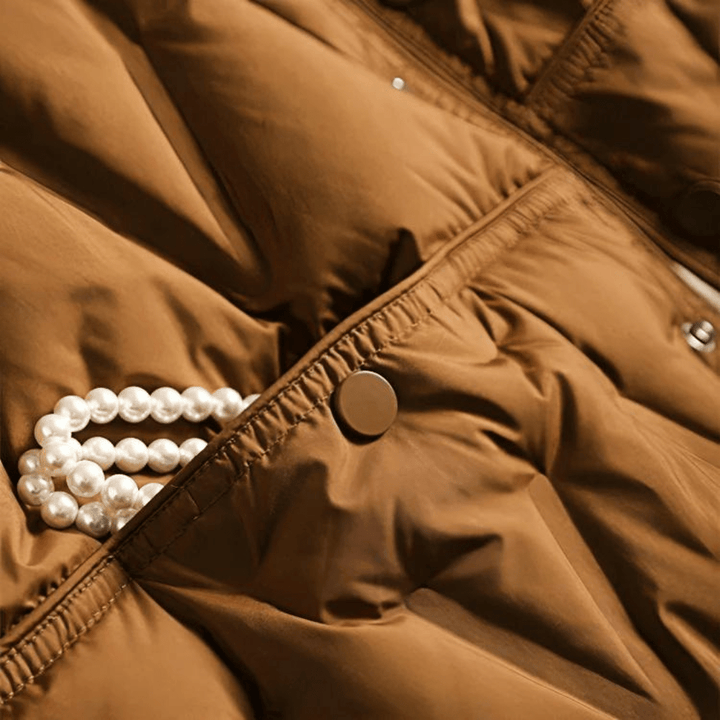 Sophie – Elegante Gewatteerde Mantel met Hoge Kraag