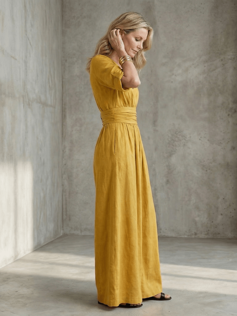 Jurk Dames Maxi Wikkel V-hals - Viscose