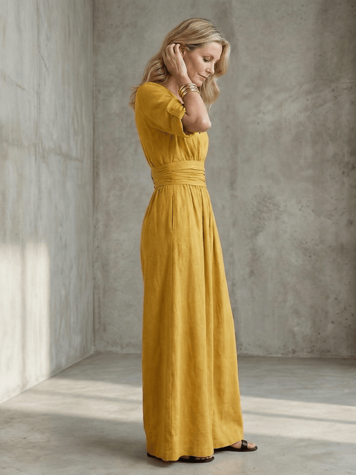 Jurk Dames Maxi Wikkel V-hals - Viscose