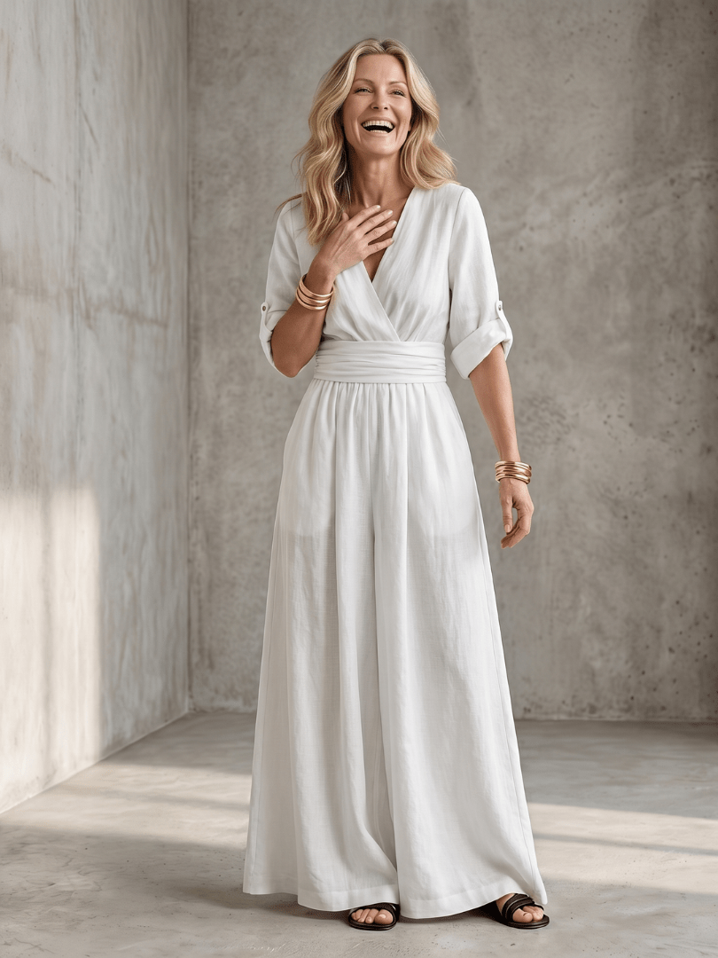 Jurk Dames Maxi Wikkel V-hals - Viscose