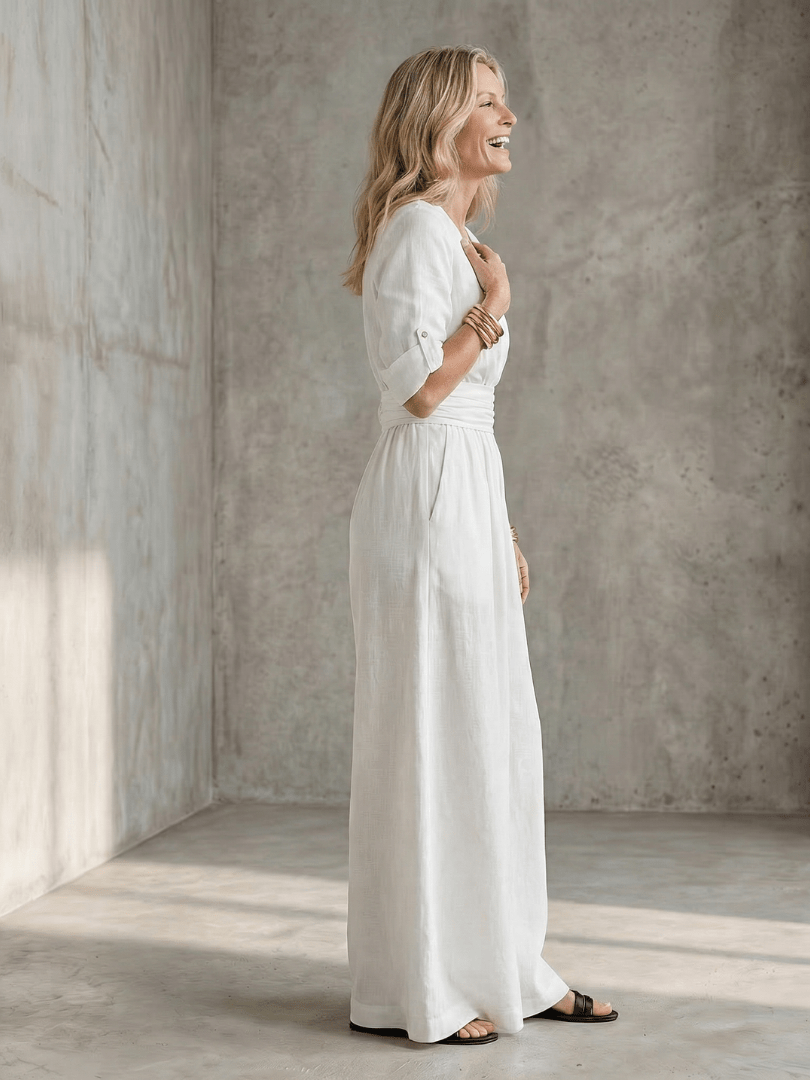 Jurk Dames Maxi Wikkel V-hals - Viscose