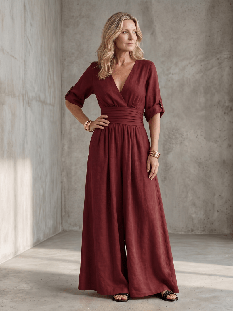Jurk Dames Maxi Wikkel V-hals - Viscose