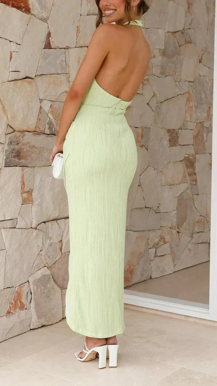 Jurk Dames Midi Halter Wikkel - Gerib