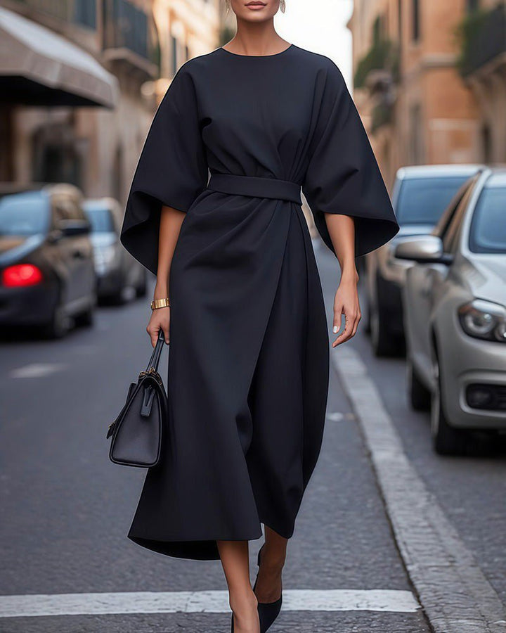 Jurk Dames Midi Kimono Wikkel - Viscose