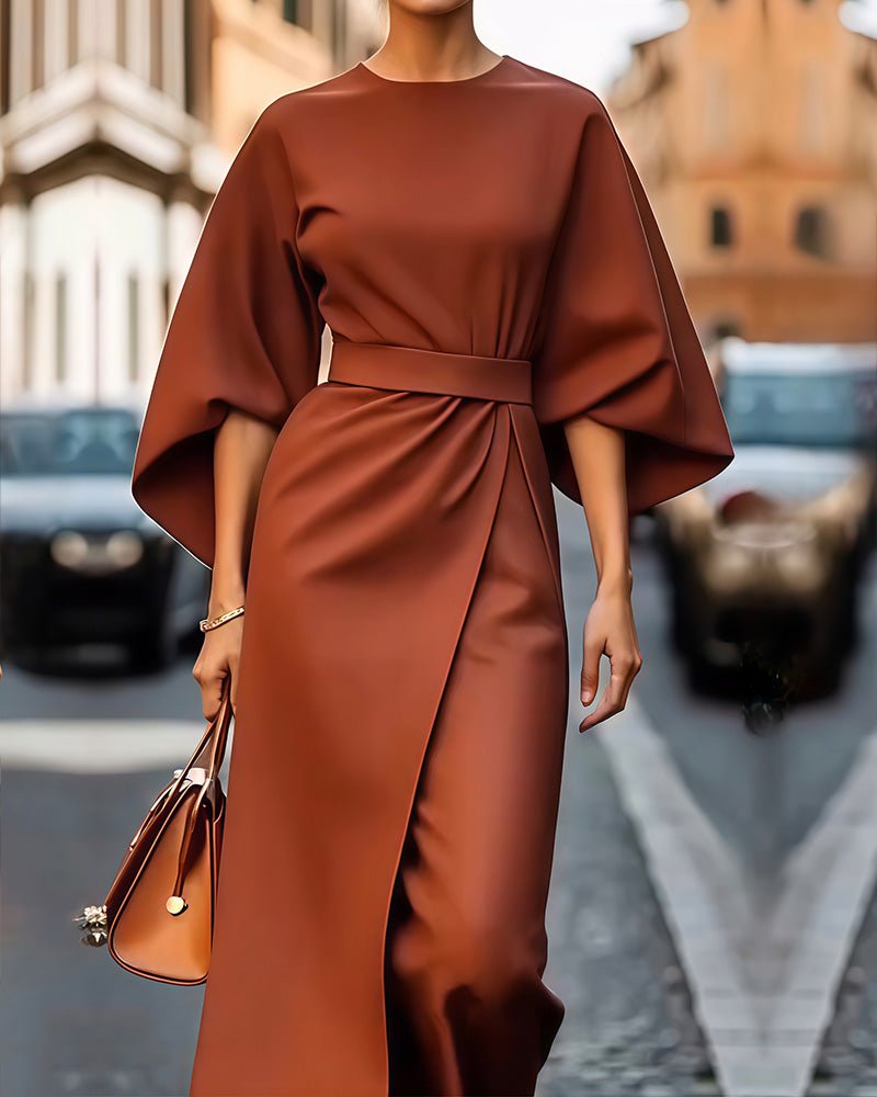 Jurk Dames Midi Kimono Wikkel - Viscose