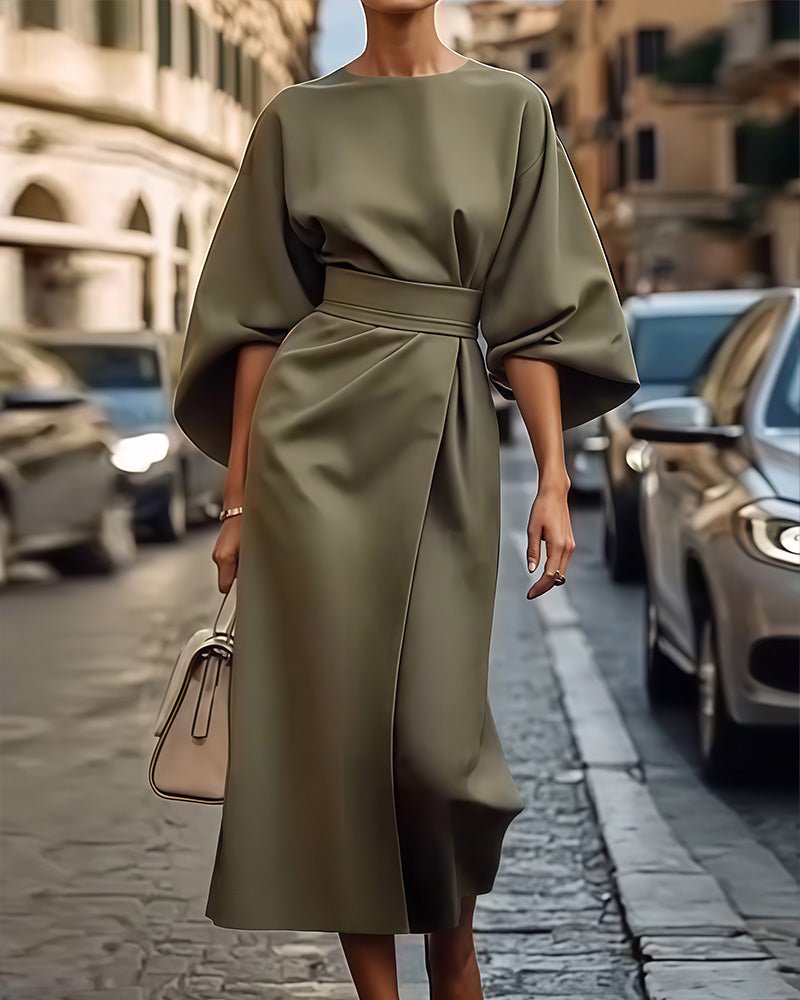 Jurk Dames Midi Kimono Wikkel - Viscose