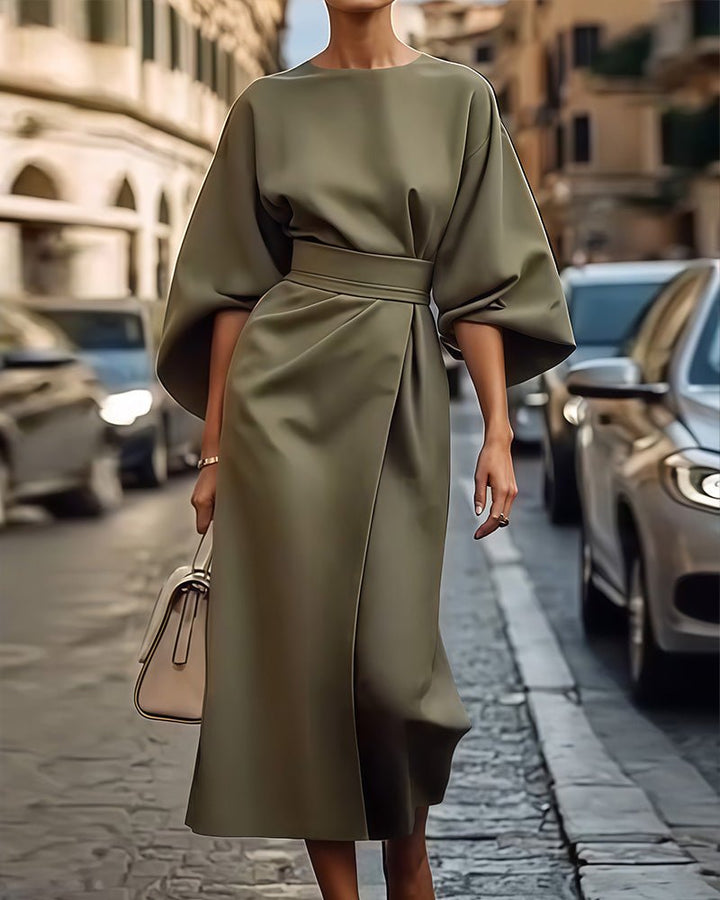 Jurk Dames Midi Kimono Wikkel - Viscose