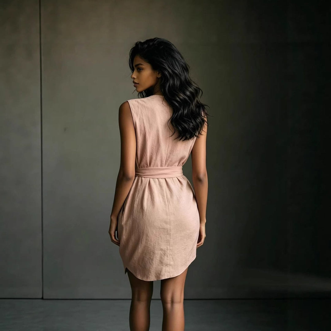 Jurk Dames Mouwloos Wikkel V-Hals - Viscose
