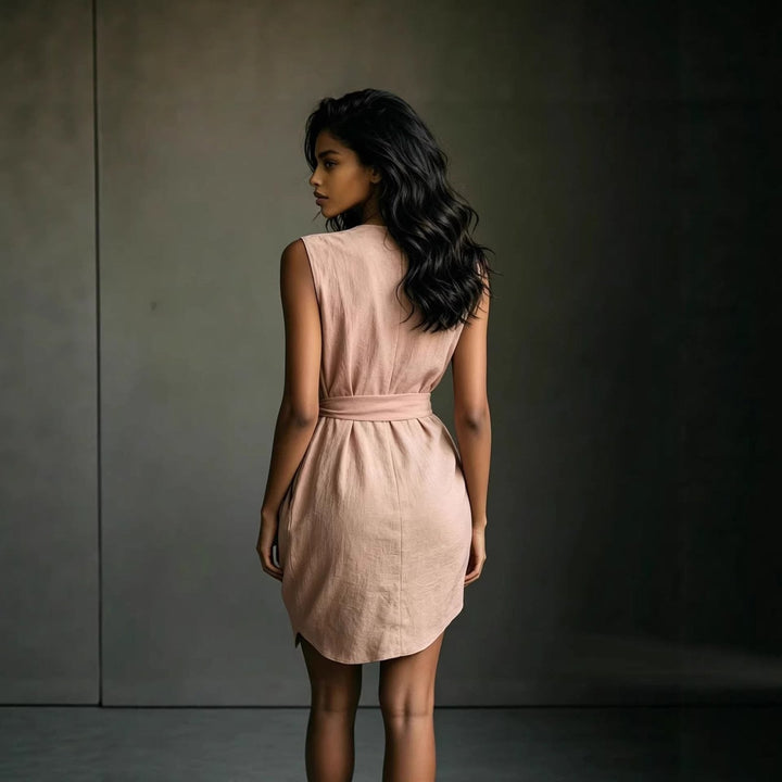 Jurk Dames Mouwloos Wikkel V-Hals - Viscose