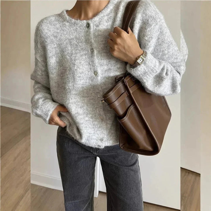 Jurk Dames Ronde Hals Lange Mouw Vintage - Gebreid