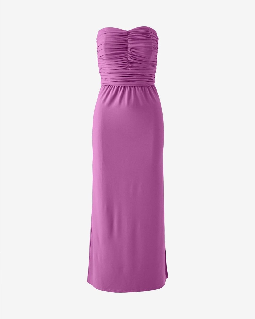 Jurk Dames Strapless Maxi Ruched - Gebreide Stof