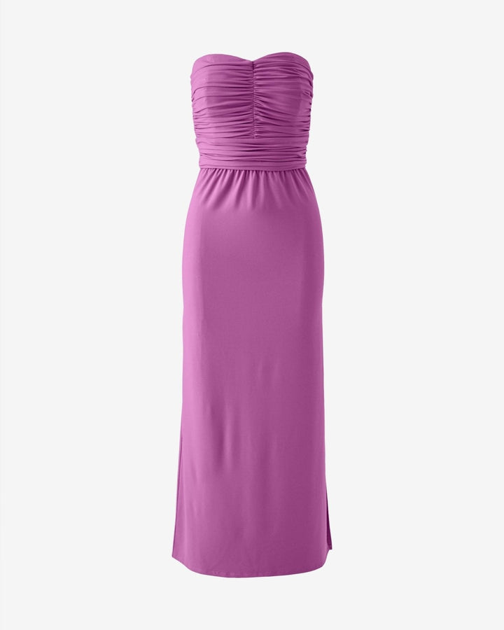 Jurk Dames Strapless Maxi Ruched - Gebreide Stof