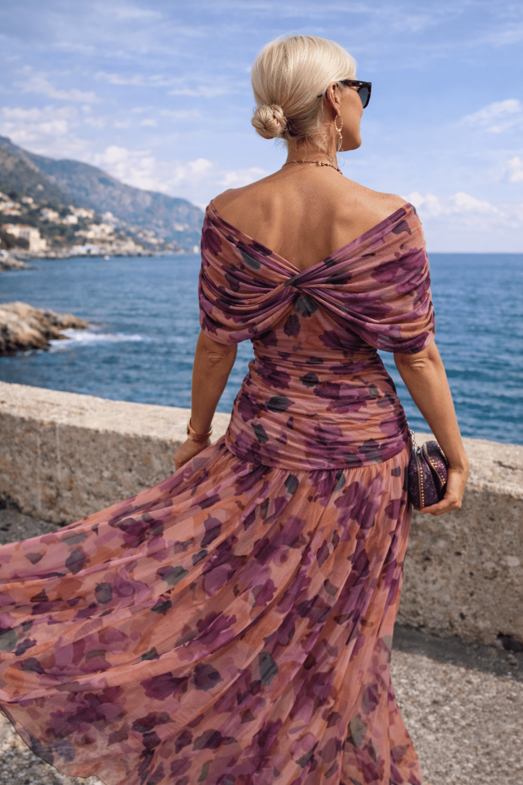 Jurk Dames V-Hals Wikkellijfje Maxi Korte Mouw - Chiffon