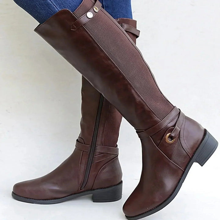 Sanne – Elegante Hoge Laarzen met Elastische Schacht